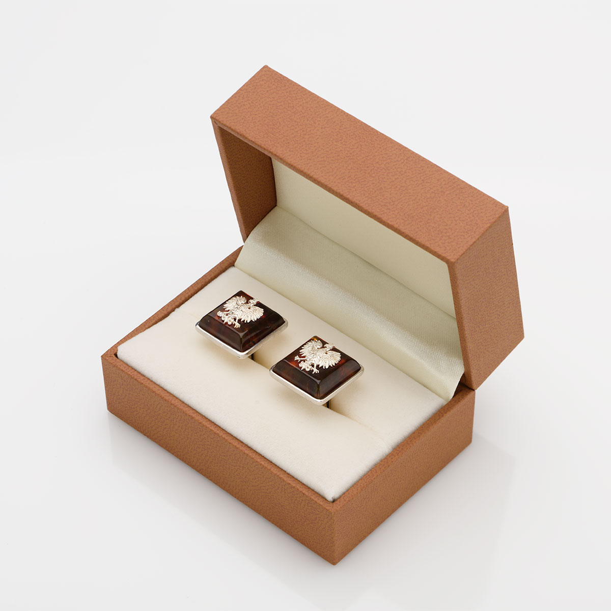 

Spinki Z Bursztynem I Orzełkiem W Srebrze