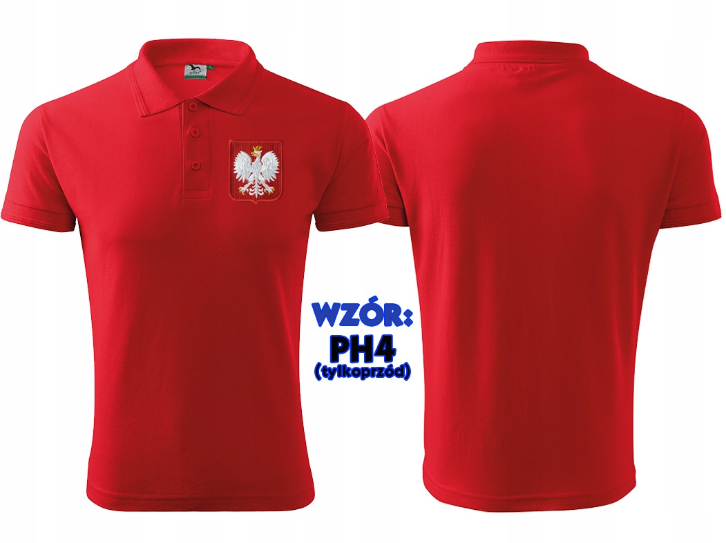 Koszulka Polo KIBICA POLSKA ORZEŁEK haft Rękaw krótki rękaw