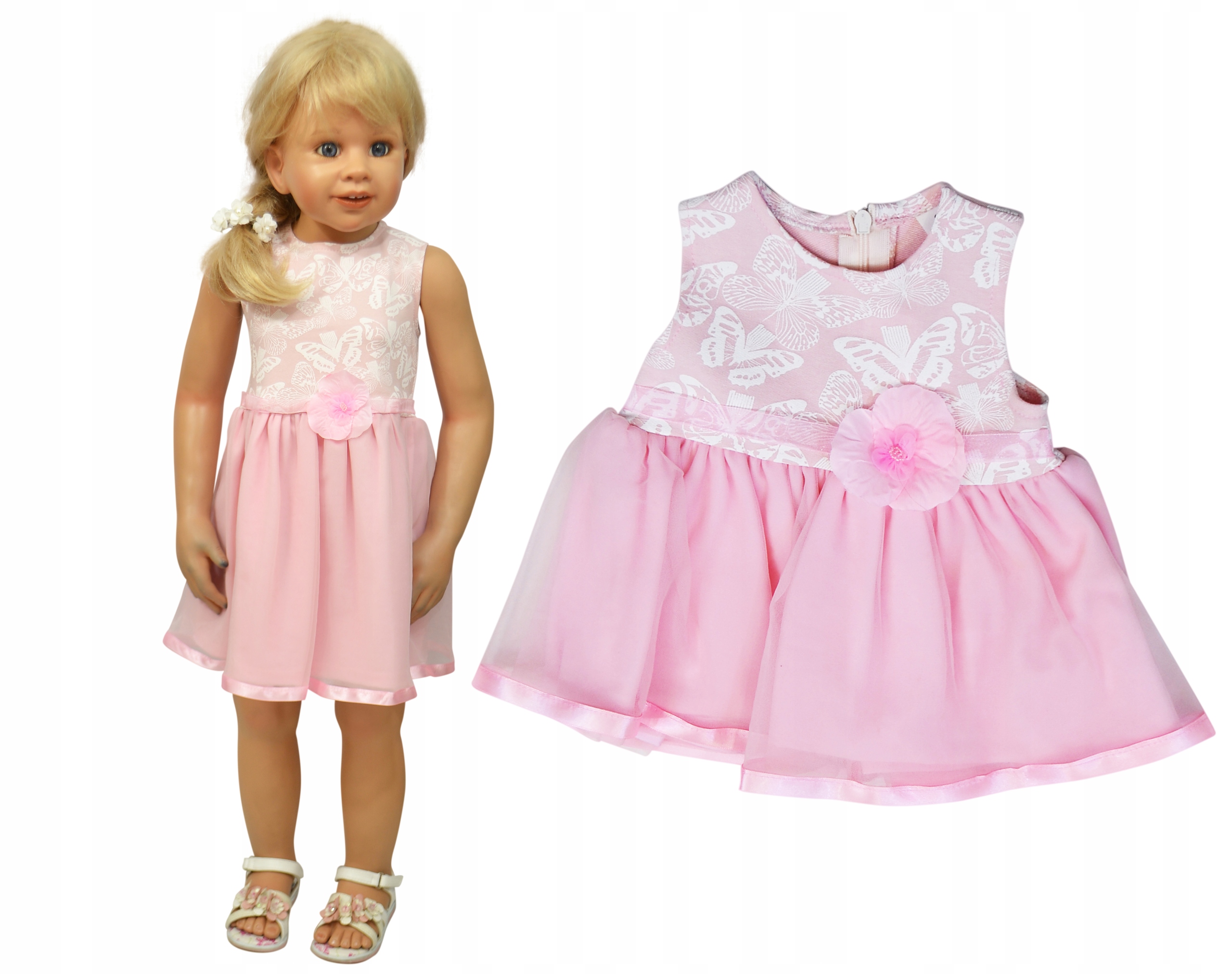

Sukienka Wery z szyfonem chrzest rozmiar 86 KD011