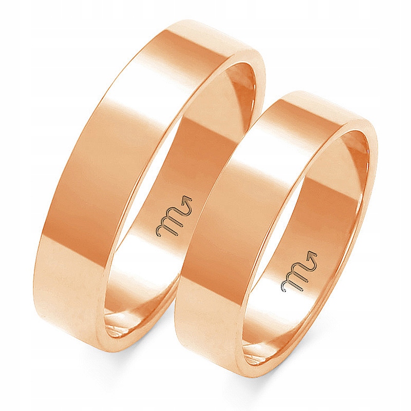 ZŁOTE 14K ŚLUBNE OBRĄCZKI PŁASKIE 7,0 mm id A-113C
