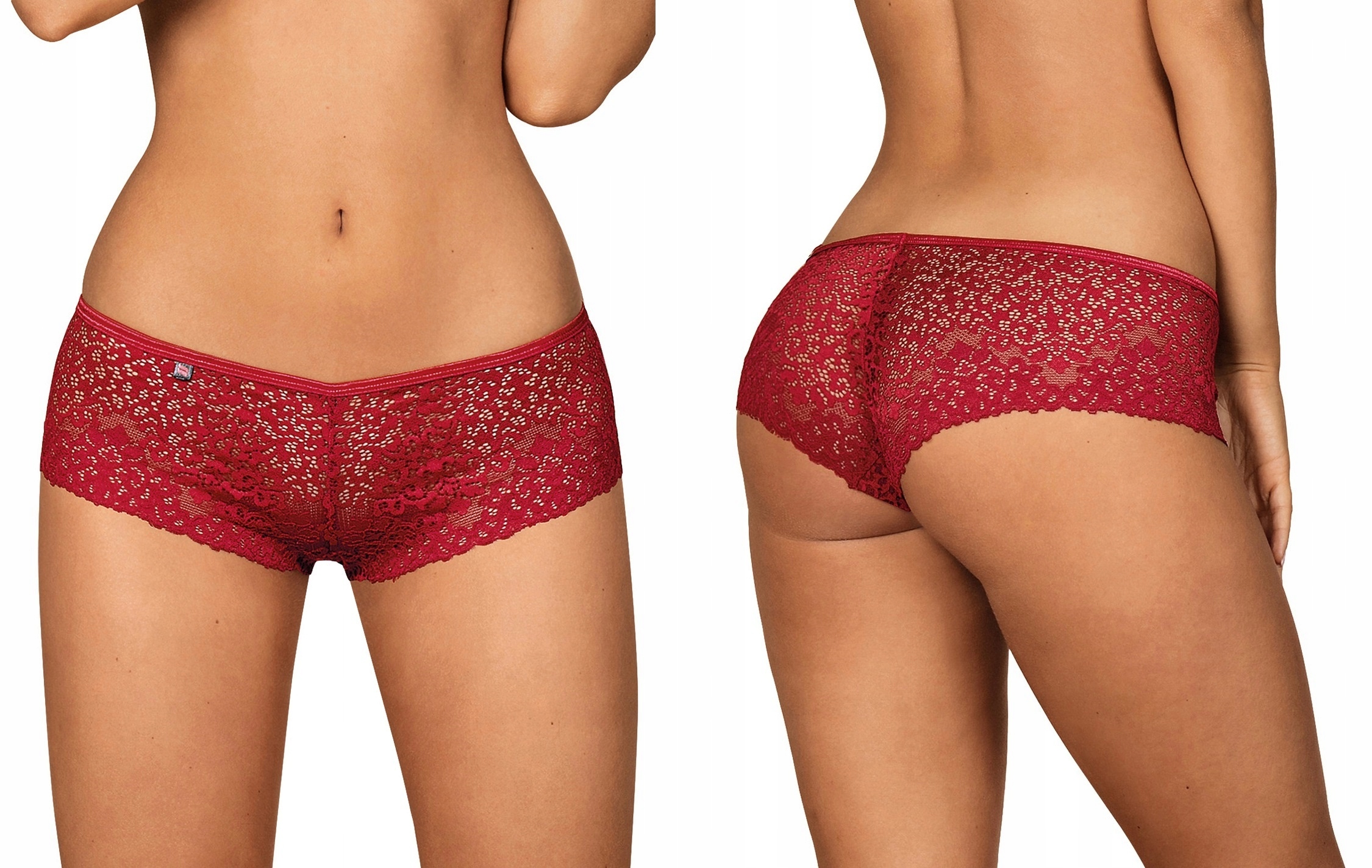

Obsessive Lividia koronkowe szorty L/XL bordo