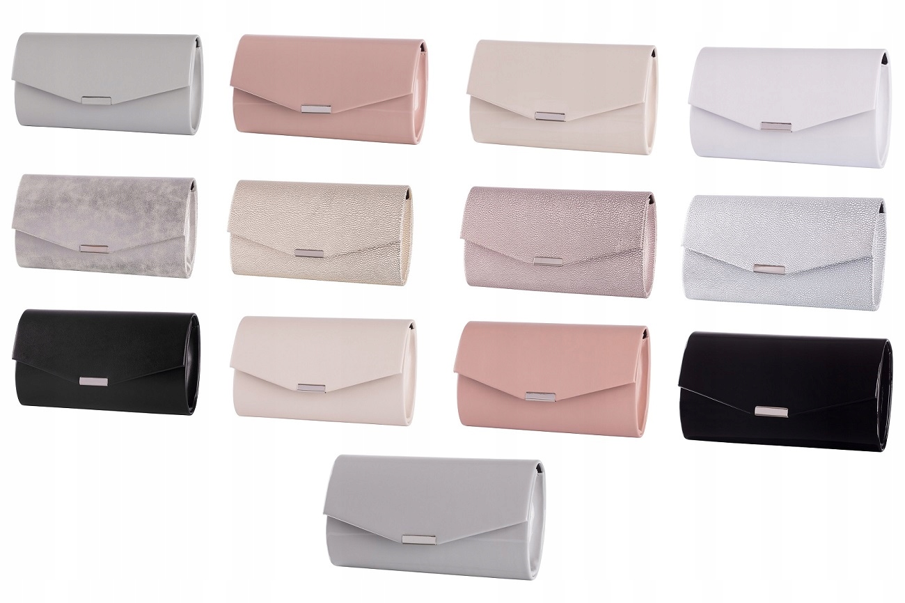 WIZYTOWA POLSKA TOREBKA KOPERTÓWKA WIECZOROWA KOLORY Z PASKIEM NA RAMIĘ Styl wizytowy