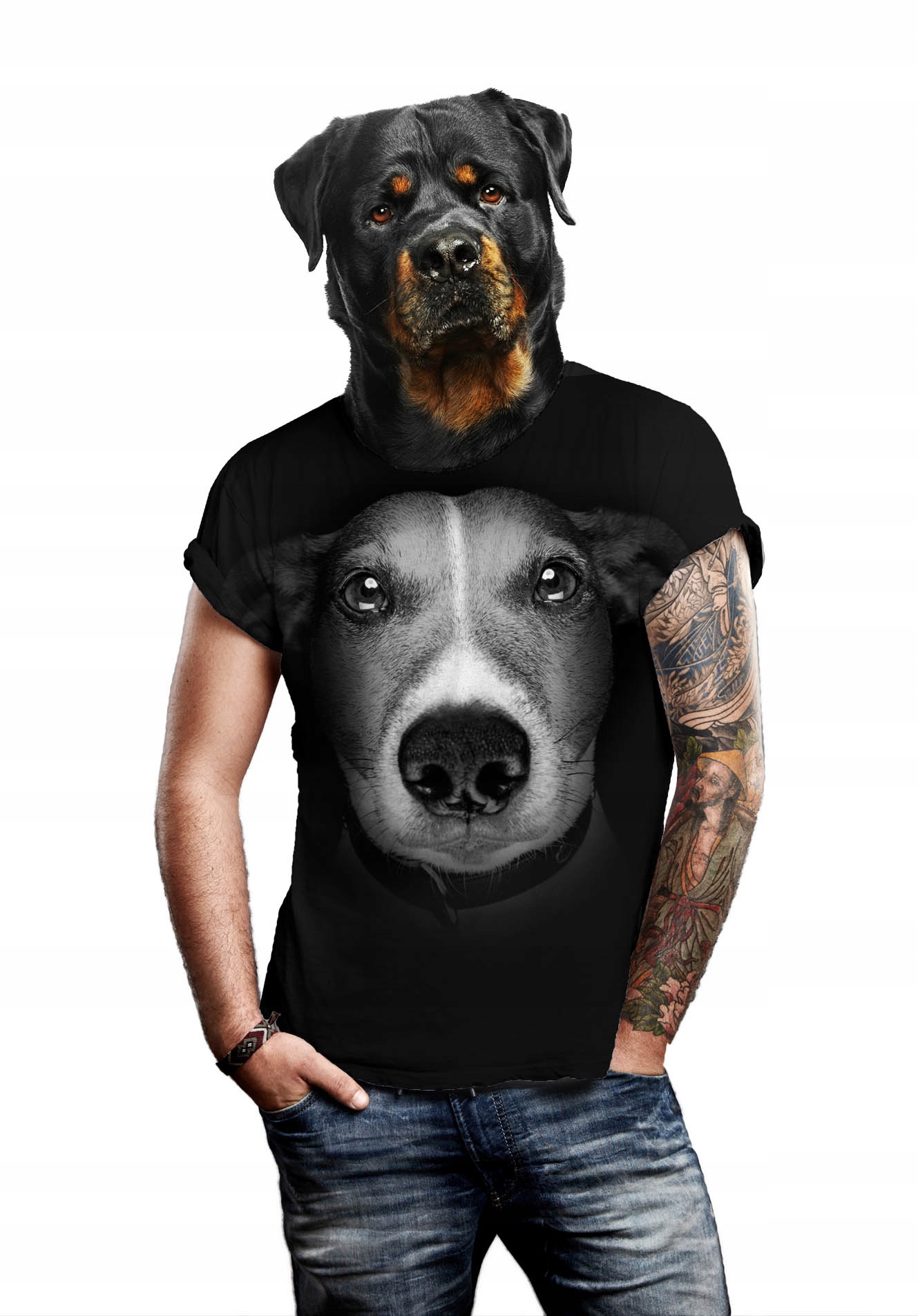 

Koszulka 3D Polska Psia Mina M T-shirt Nadruk 3D