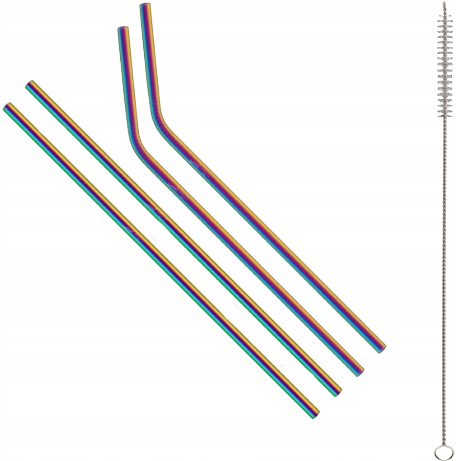 Słomki metalowe rurki stalowe LAMART LT-7053 4 szt Średnica 6 mm