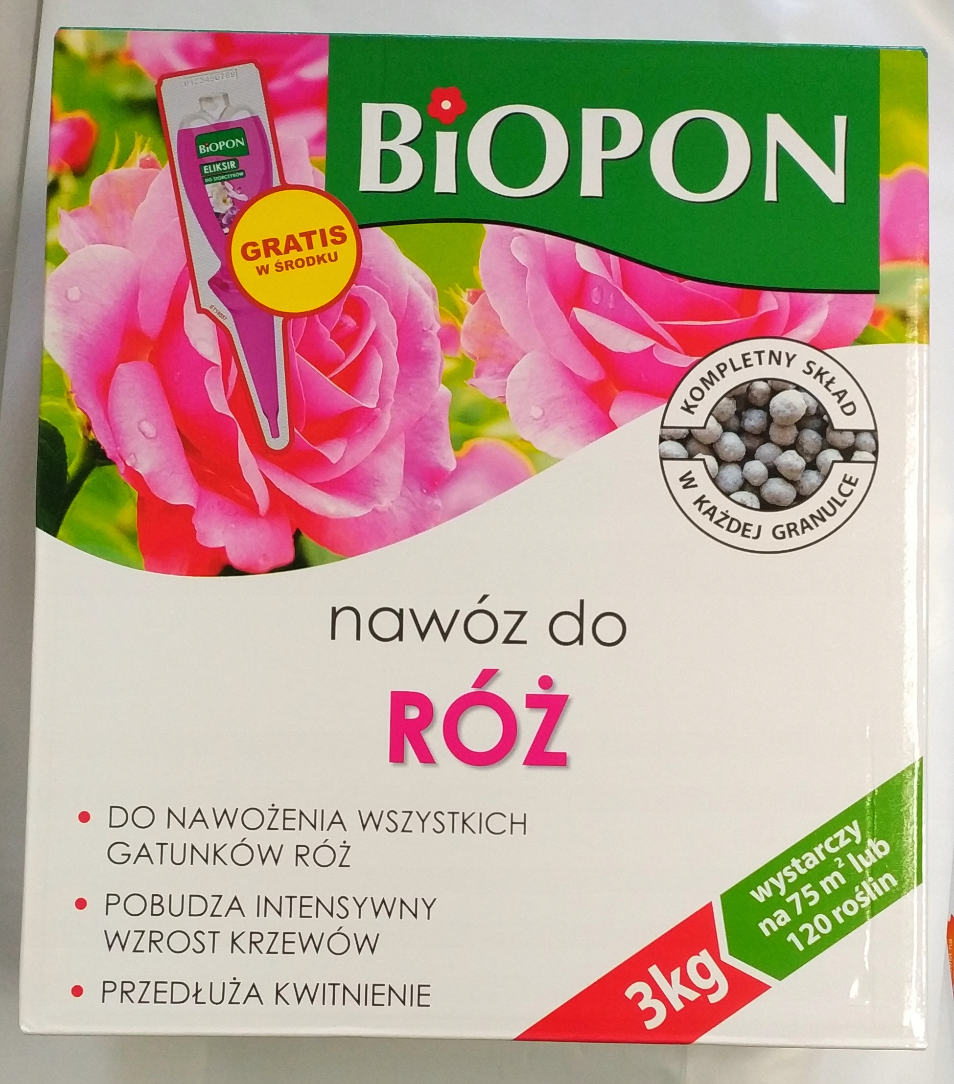 

Nawóz do róż granulat Biopon wieloskładnikowy 3kg