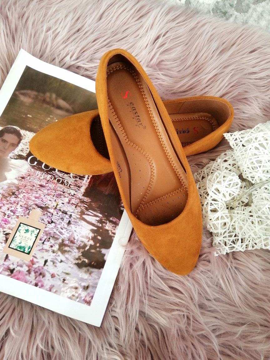 BALERINY ZAMSZOWE BALERINKI ZAMSZ CAMEL BRĄZ R.39 Marka inna