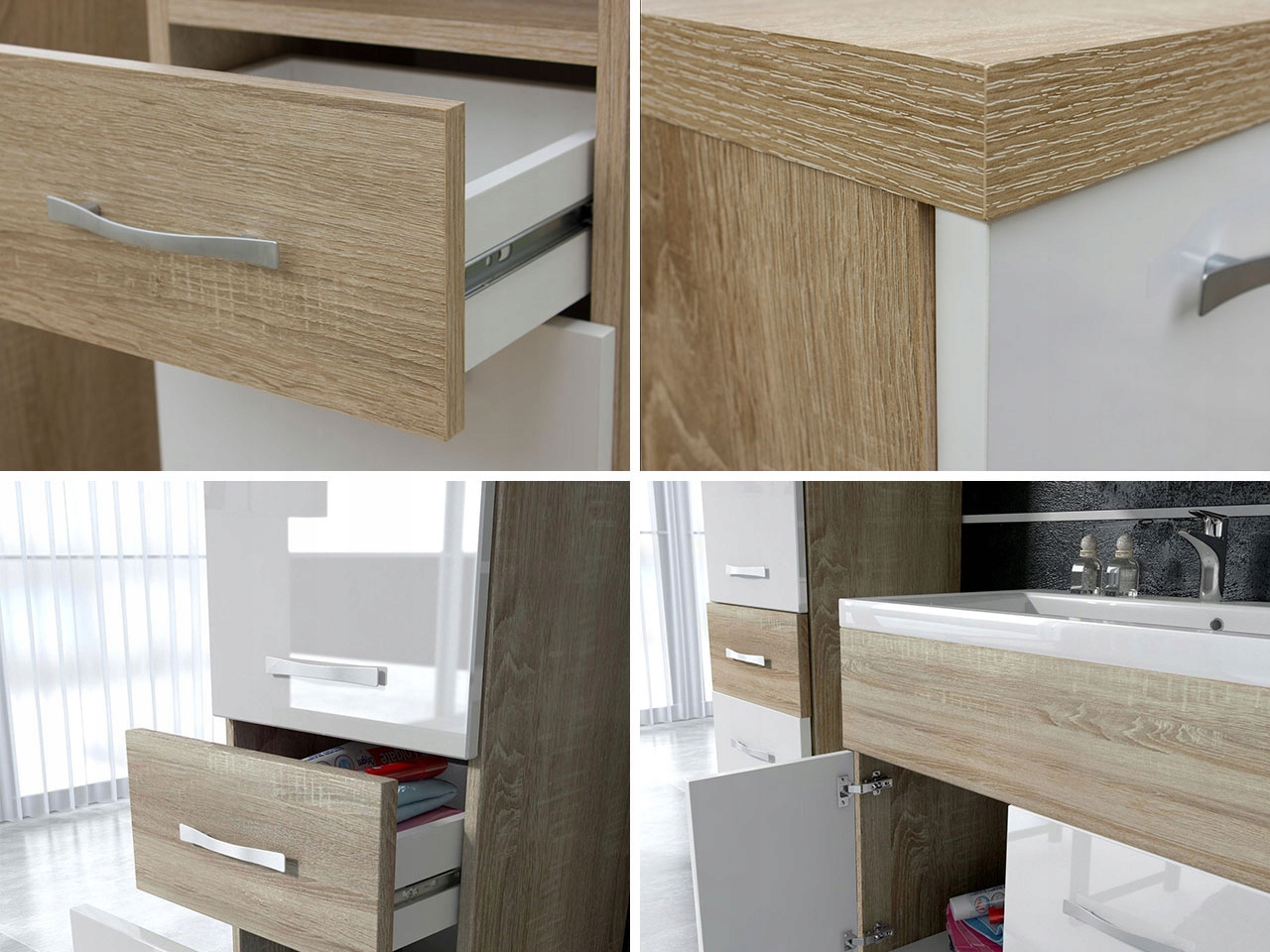 meble do ŁAZIENKI Abba szafki ŁAZIENKOWE wiszące Kolor mebla biały