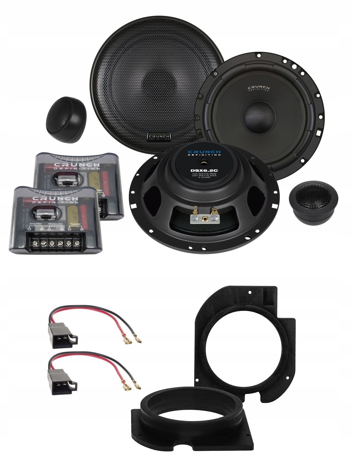 Automobilové reproduktory 165 mm Crunch DSX6.2C Škoda Octavia 1 Predná Strana Vzdialenosti