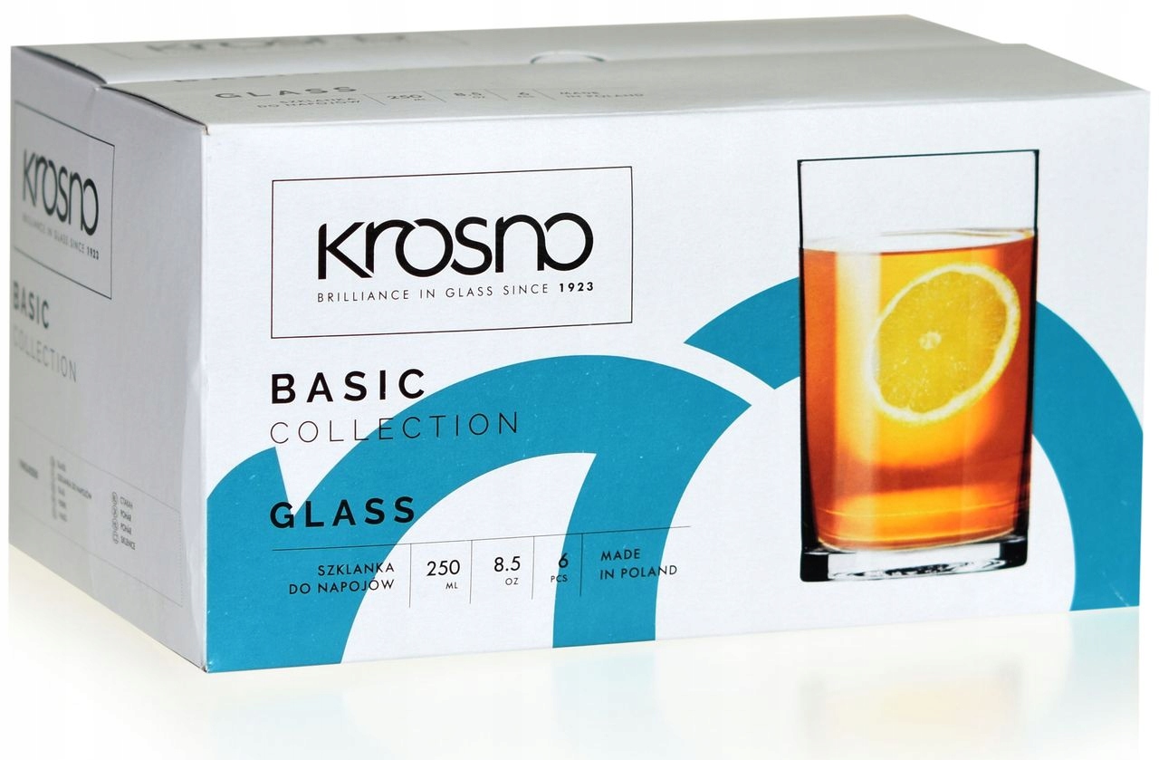 

Proste szklanki do herbaty Krosno Basic 250ml 6szt