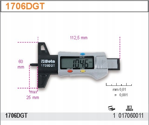 GLEBOKOSCIOMIERZ CYFROWY 25MM BETA 1706DGT Mark Beta