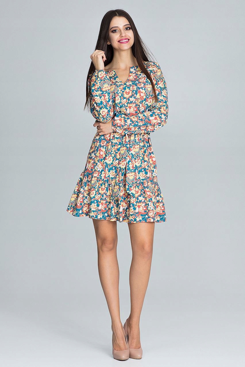 

Boho Sukienka Mini Zwiewna Kwiaty Wzory L/XL