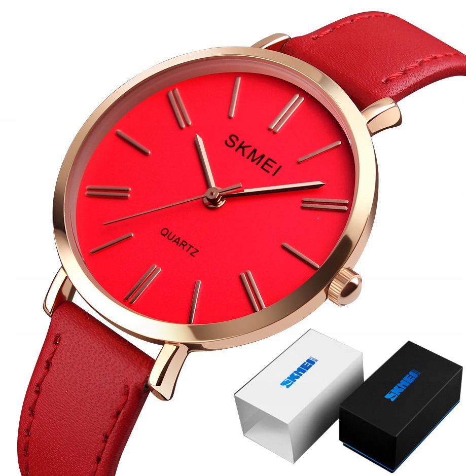 

Elegancki Zegarek Damski Skóra Naturalna Oryginał