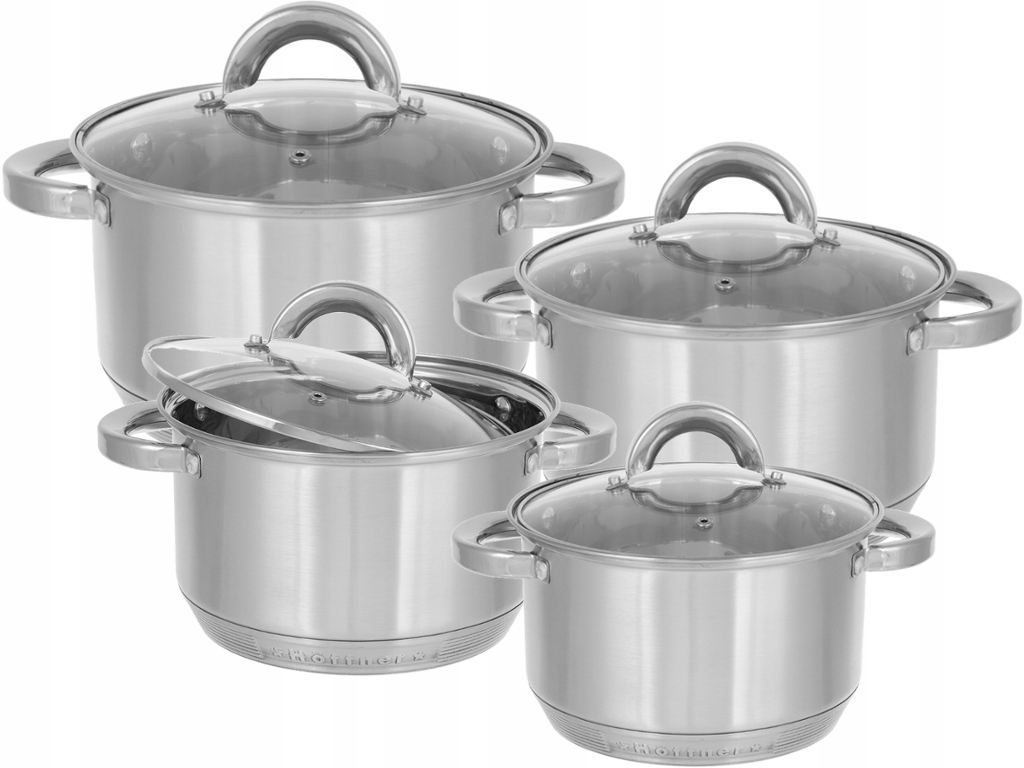 Zestaw garnków stal nierdzewna 8 EL Garnki Hoffner