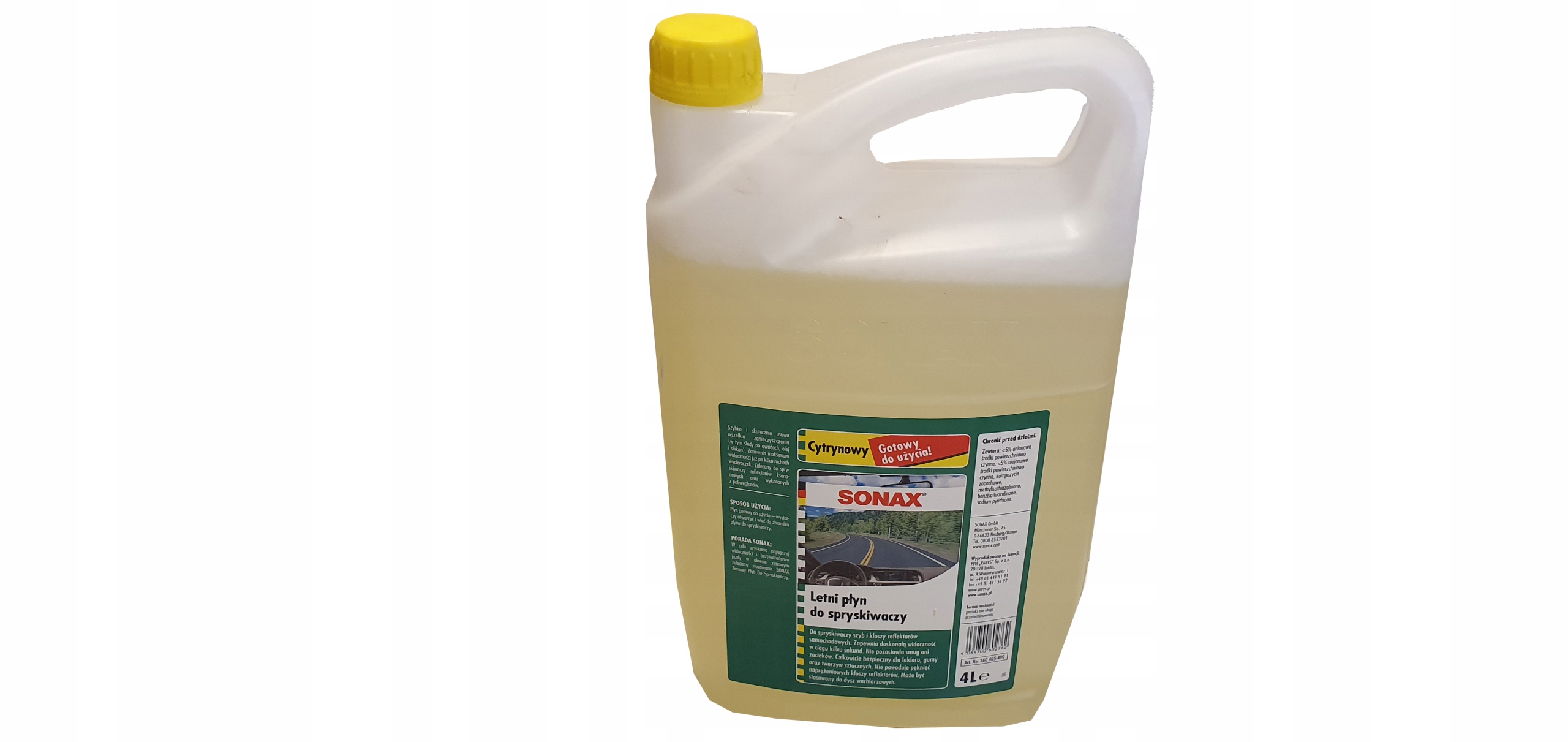SONAX PLYN DO SPRYSKIWACZA LETNI CYTRYNOWY 4L Producent Sonax
