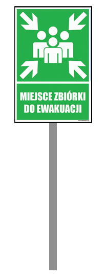 ZNAK MIEJSCE ZBIÓRKI DO EWAKUACJI STELAŻ 150 cm