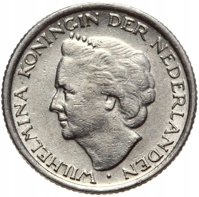 Holandia - Królowa Juliana - moneta - 10 Centów 1948 - Nikiel - RZADSZA !