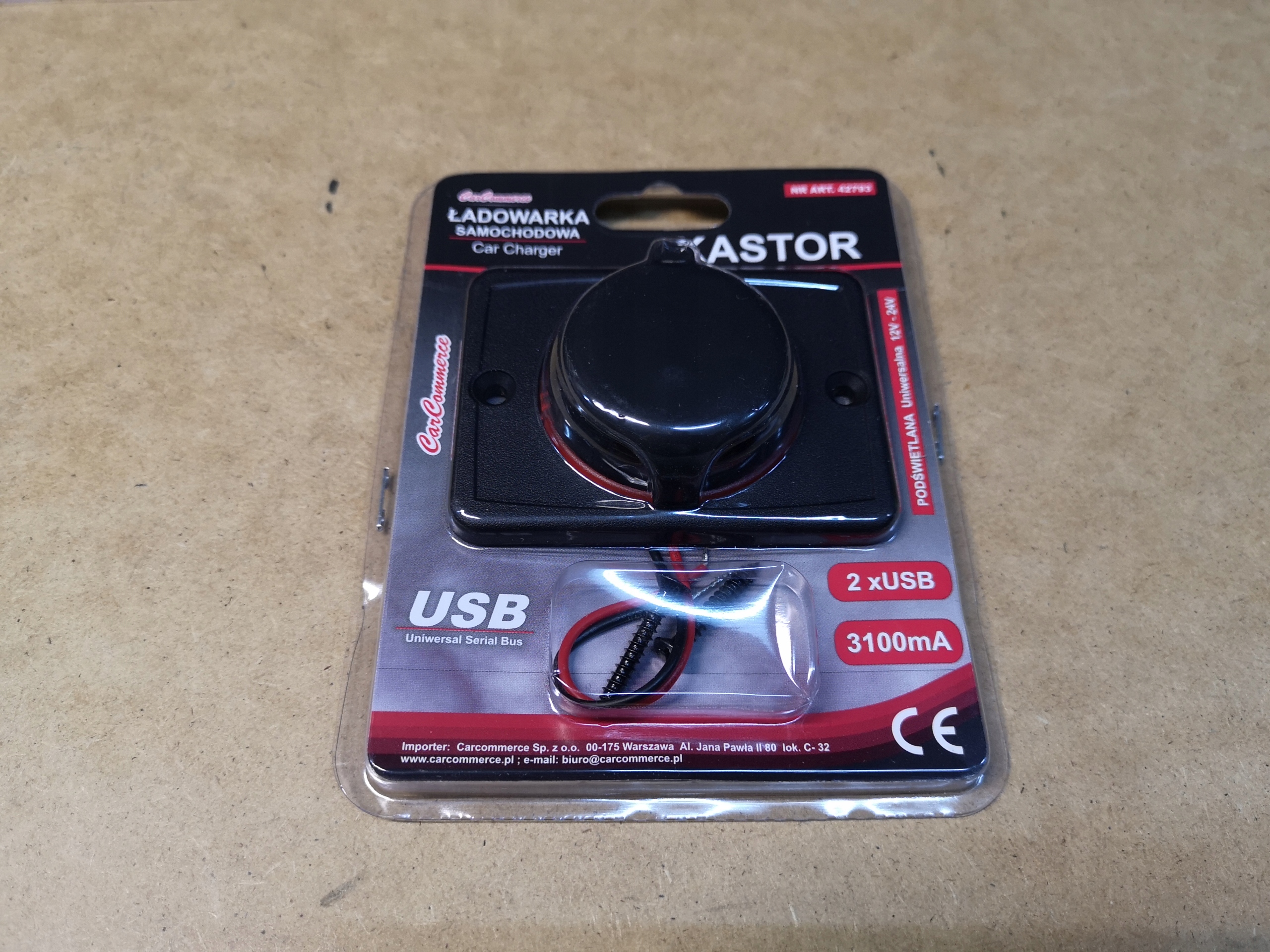 Ładowarka samochodowa 2x USB 12V 24V 3100mA EAN (GTIN) 0107930566481