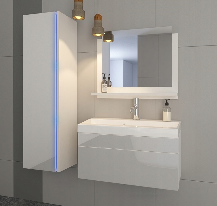 Kúpeľňový nábytok lesklý Umývadlo 80 LED LESK