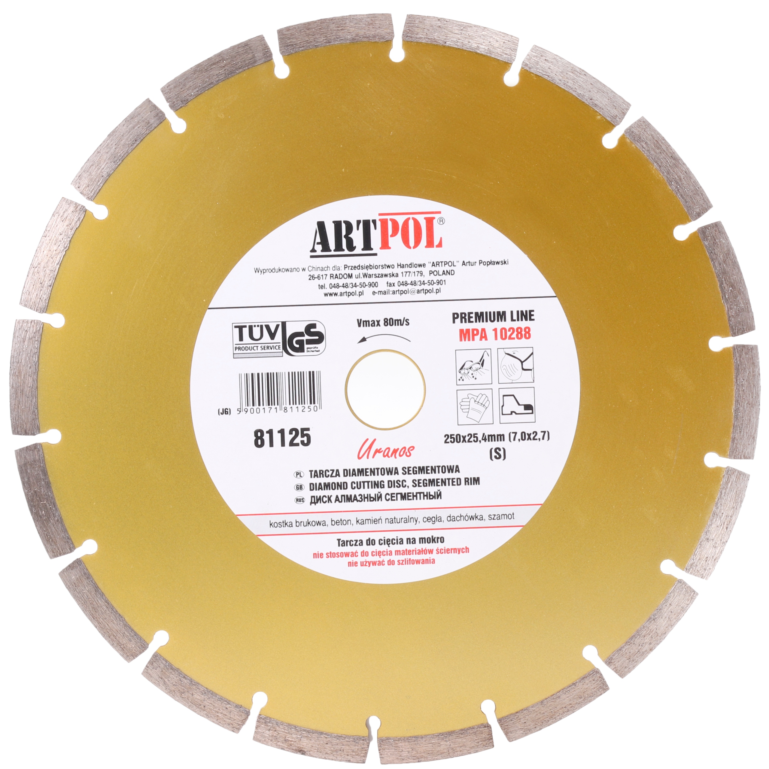 Diamantový Kotouč 400x32 Pro Dlažební Kostky Z Betonu