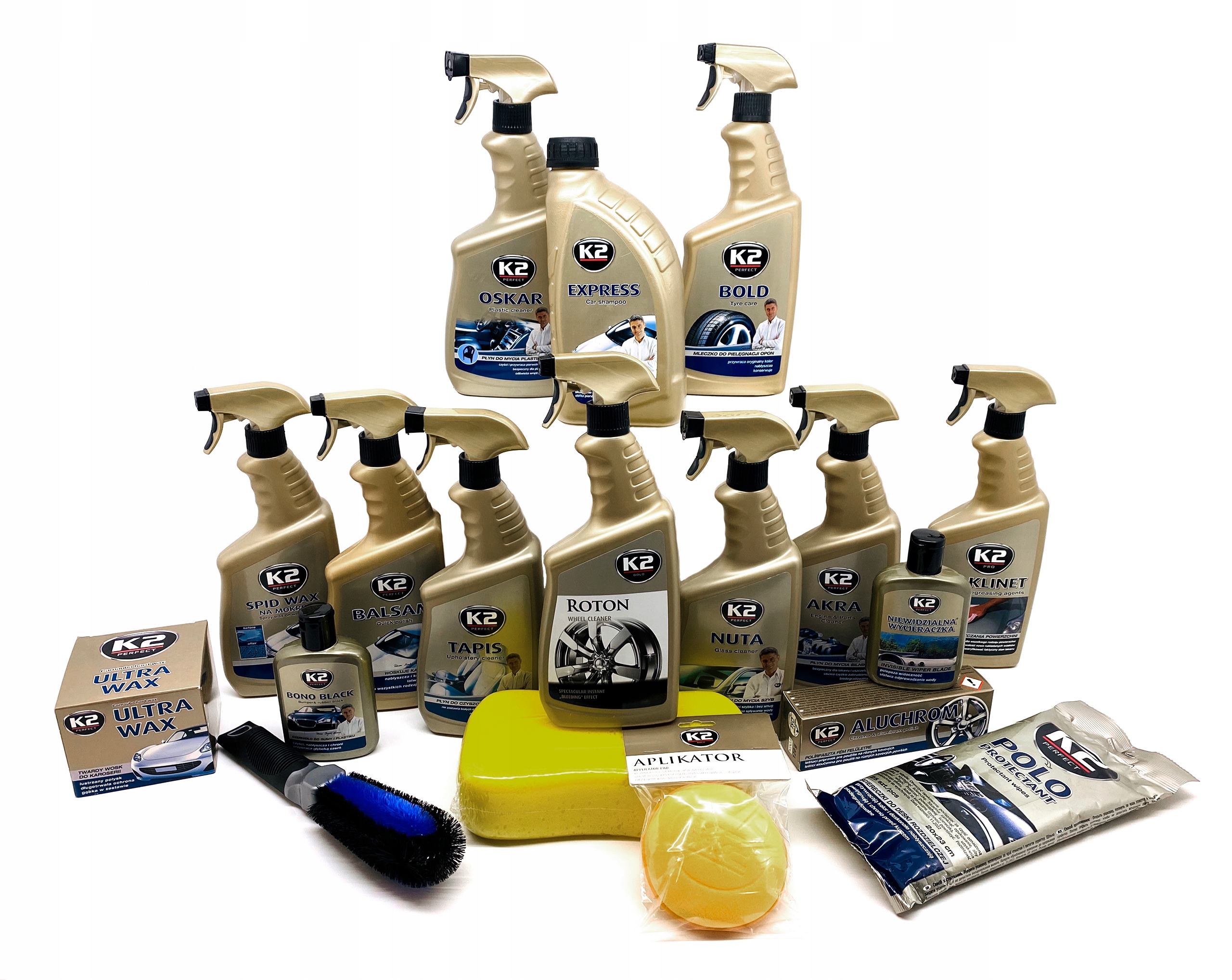 K2 ZESTAW KOSMETYKOW DO PIELEGNACJI AUTA 18 ELEM