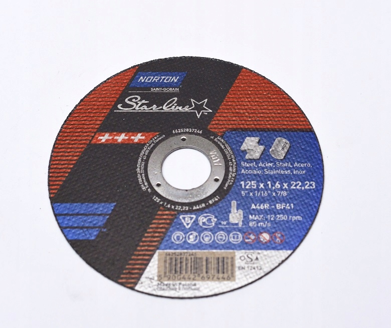 

Tarcza do cięcia metalu 125 x 1.6 Norton Star 2szt