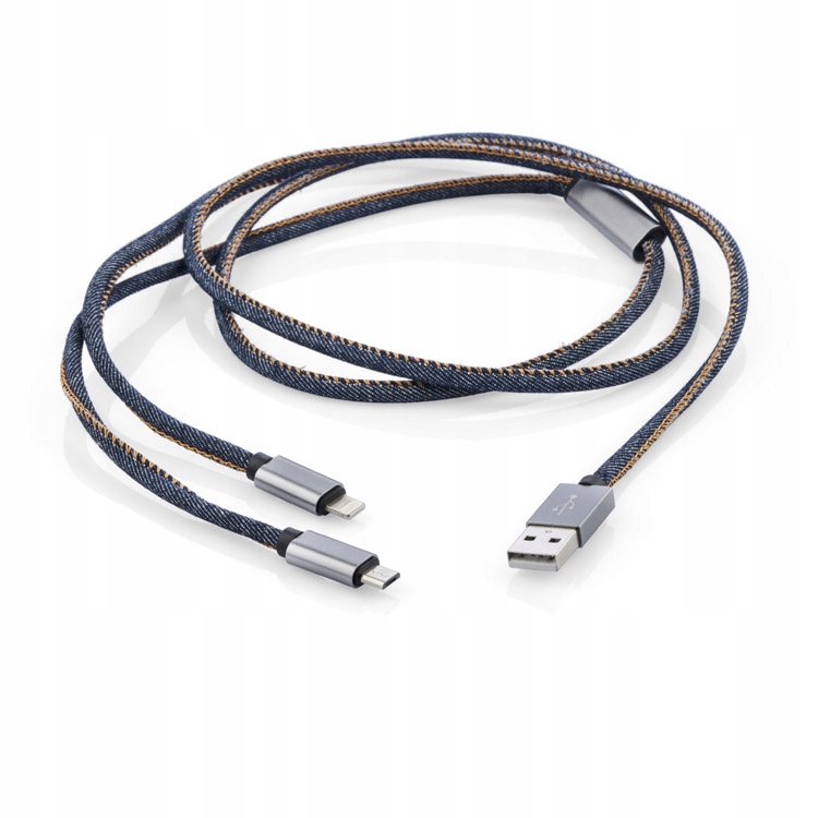 

Kabel Usb 2 w 1 do Ładowarki microUSB iPhone Jeans