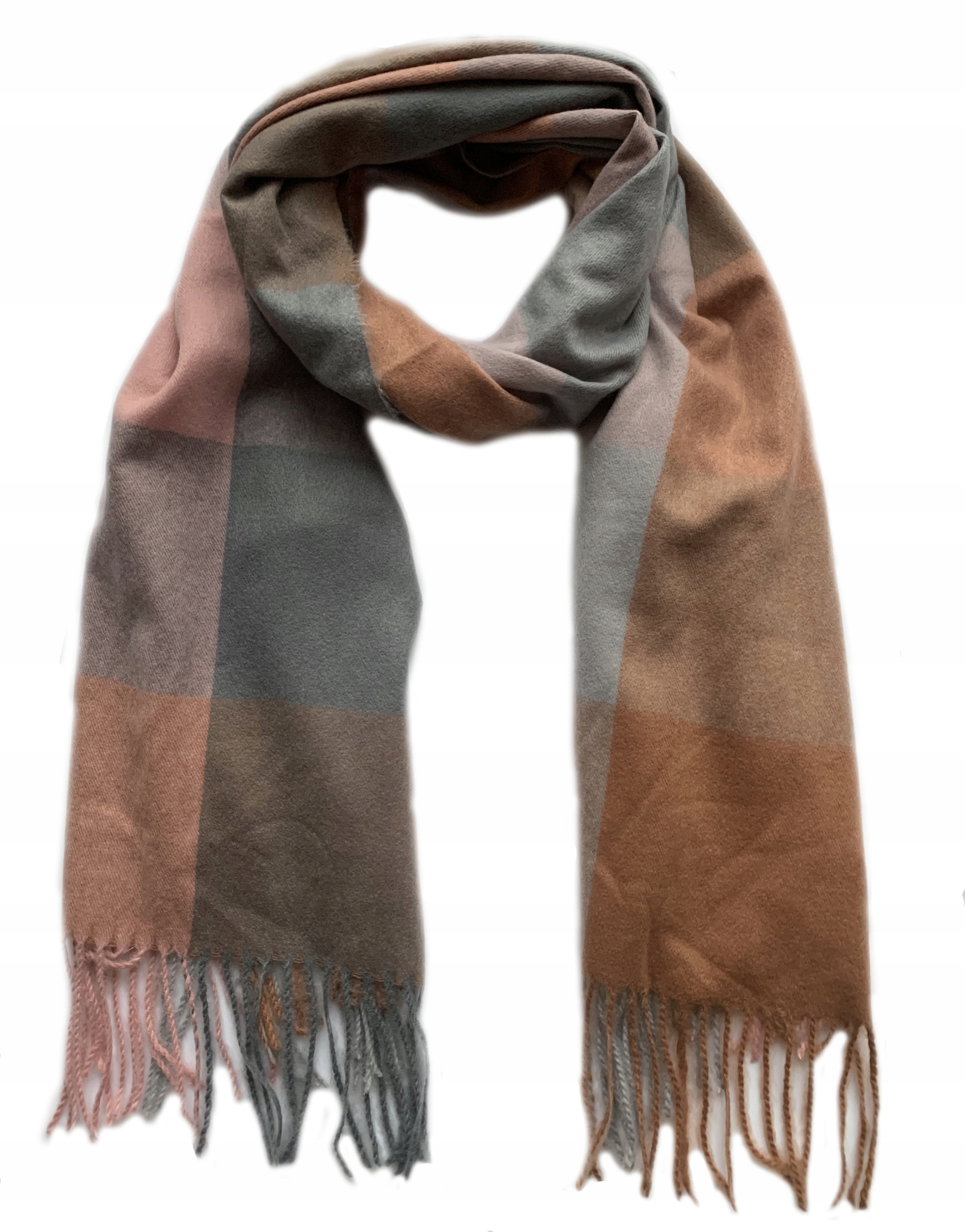 MODNY SZALIK SZAL DUŻY KRATA FRĘDZLE ELEGANCKI Płeć kobieta