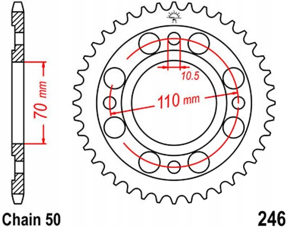 Zadní ozubení Jtr 34-41 zubů Honda Cb 250 N Euro Nové