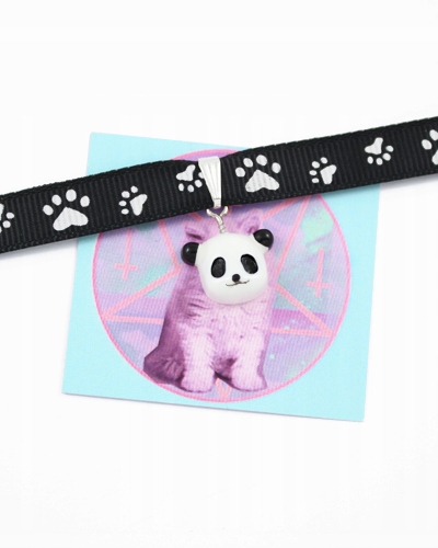 choker PANDA dusik naszyjnik obroża czarny kawaii Marka Inna marka