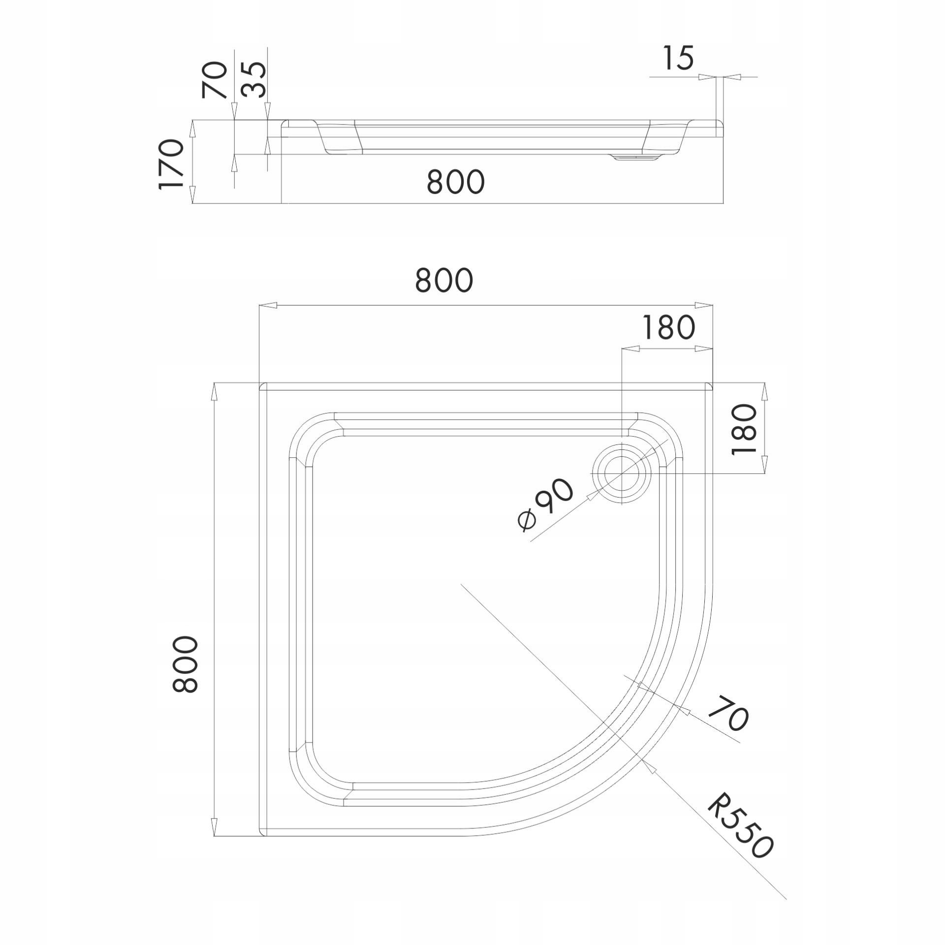 SCHEDPOL GRANDO PLUS BRODZIK 80x80x17 gł 7 cm R55 Marka Schedpol