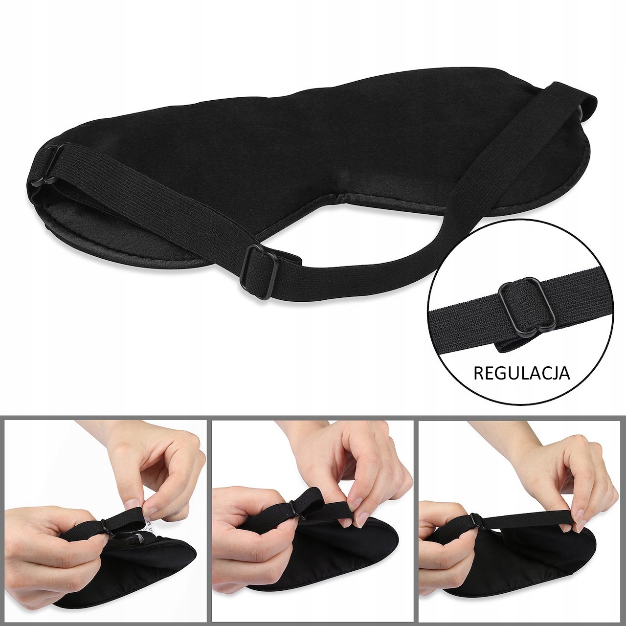 Maski na oczy do snu Kolor czarny