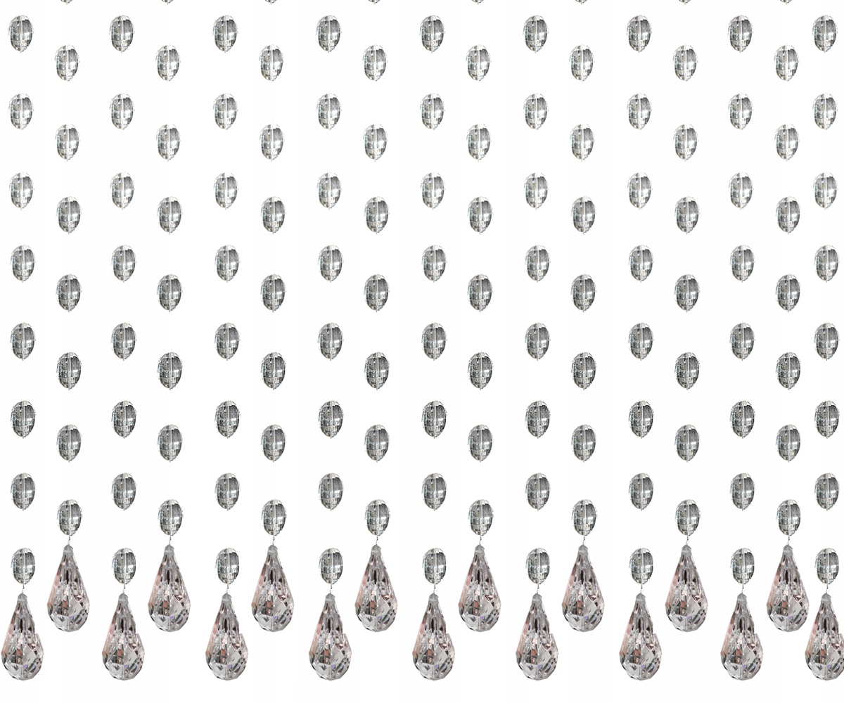 

Duże Koraliki Firana 17 szt kryształki 120 cm