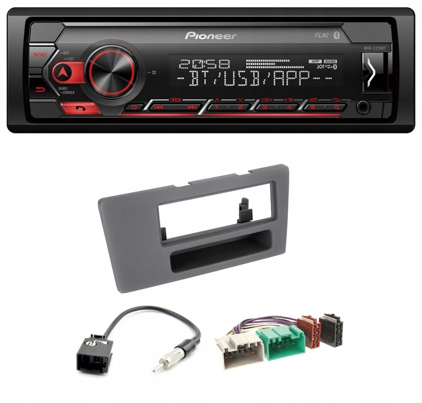 Usb MP3 Bluetooth autorádio Volvo S60 S70 XC70 Pioneer MVH-S320BT