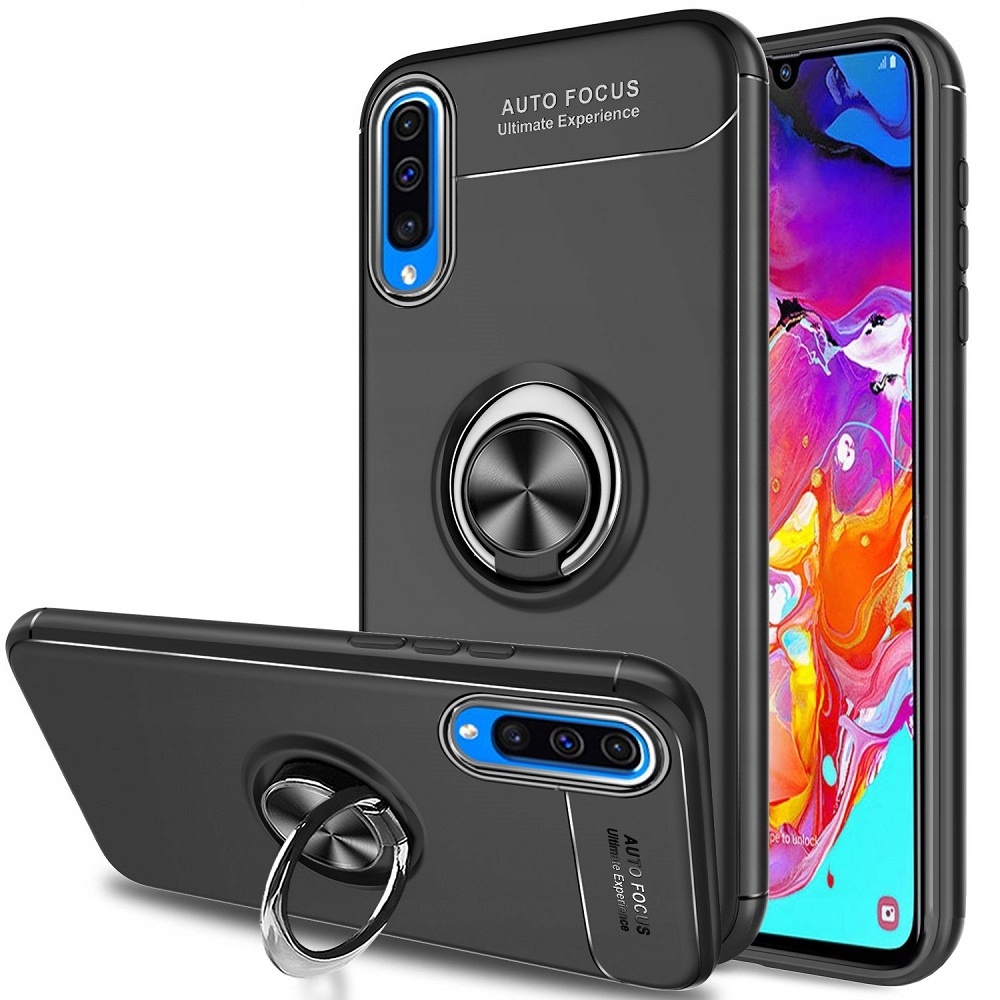 

Etui Pancerne Holder Ring Szkło do Samsung A70
