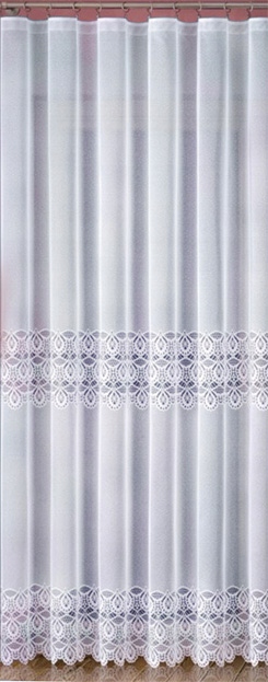 Mg Záclona žakár 637/10 Bílá 300X250 cm Hotová S Páskou M
