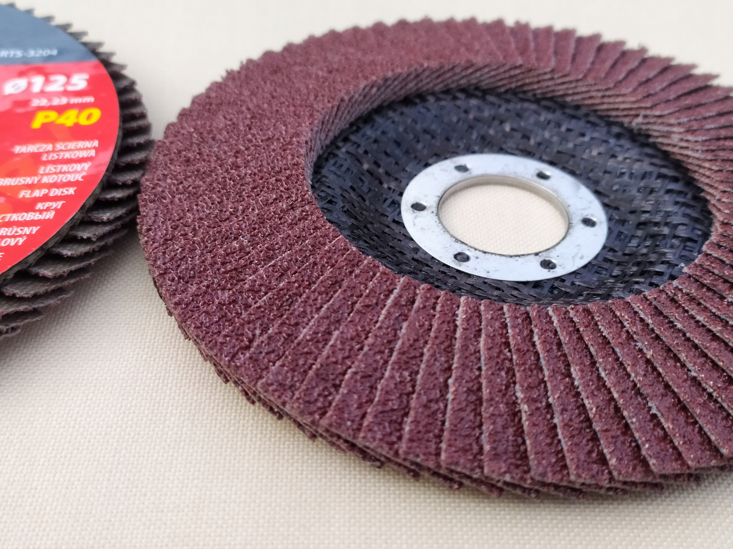 TARCZA LAMELKOWA LAMELKA ŚCIERNICA LISTKOWA 125 mm P40 Marka Drel