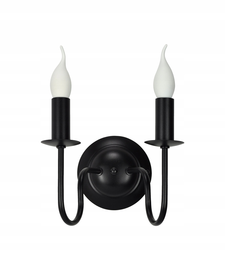 Podwójny czarny kinkiet świecznikowy GOLDSUN