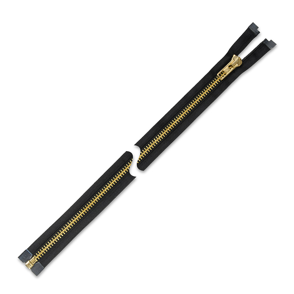 Zamek błyskawiczny Gruby metalowy 65 cm złoty