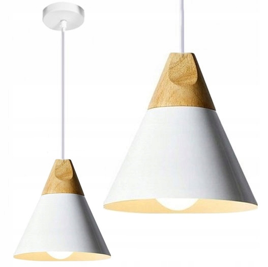 

Lampa Wisząca Metal Drewno Loft Scandi A