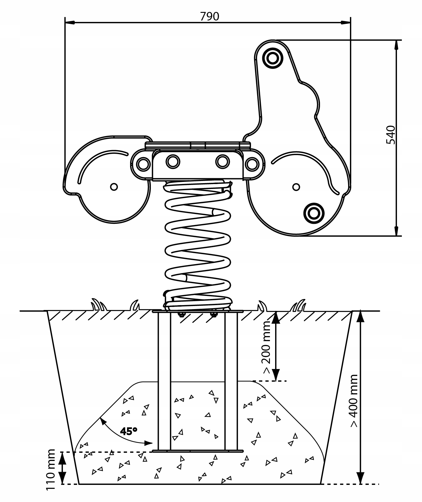 Bujak na sprężynie 3 wzory na plac zabaw, KBT Marka KBT