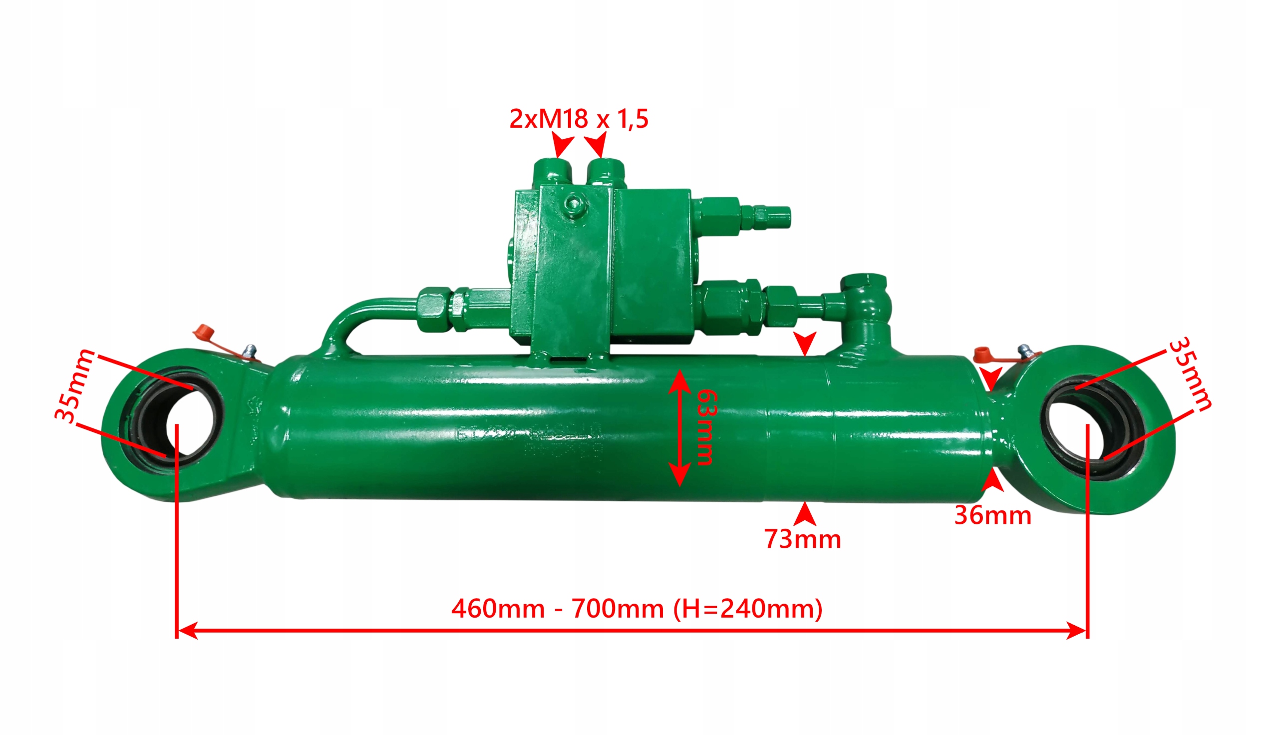 1656.CPO.240 - Гидравлический цилиндр 240 вилка поворотный цилиндр