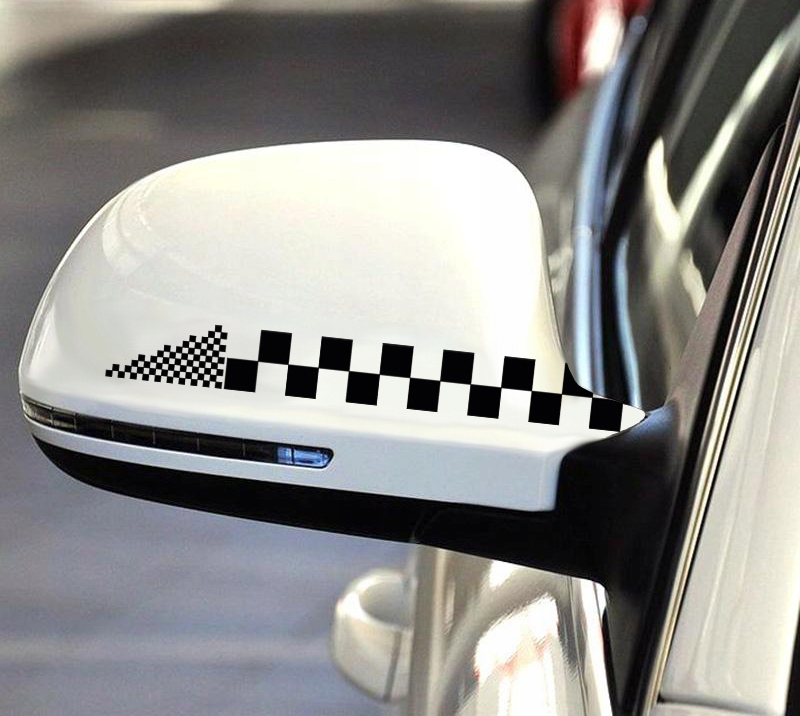 Naklejka szachownica Na Lusterka zestaw L+p 18cm