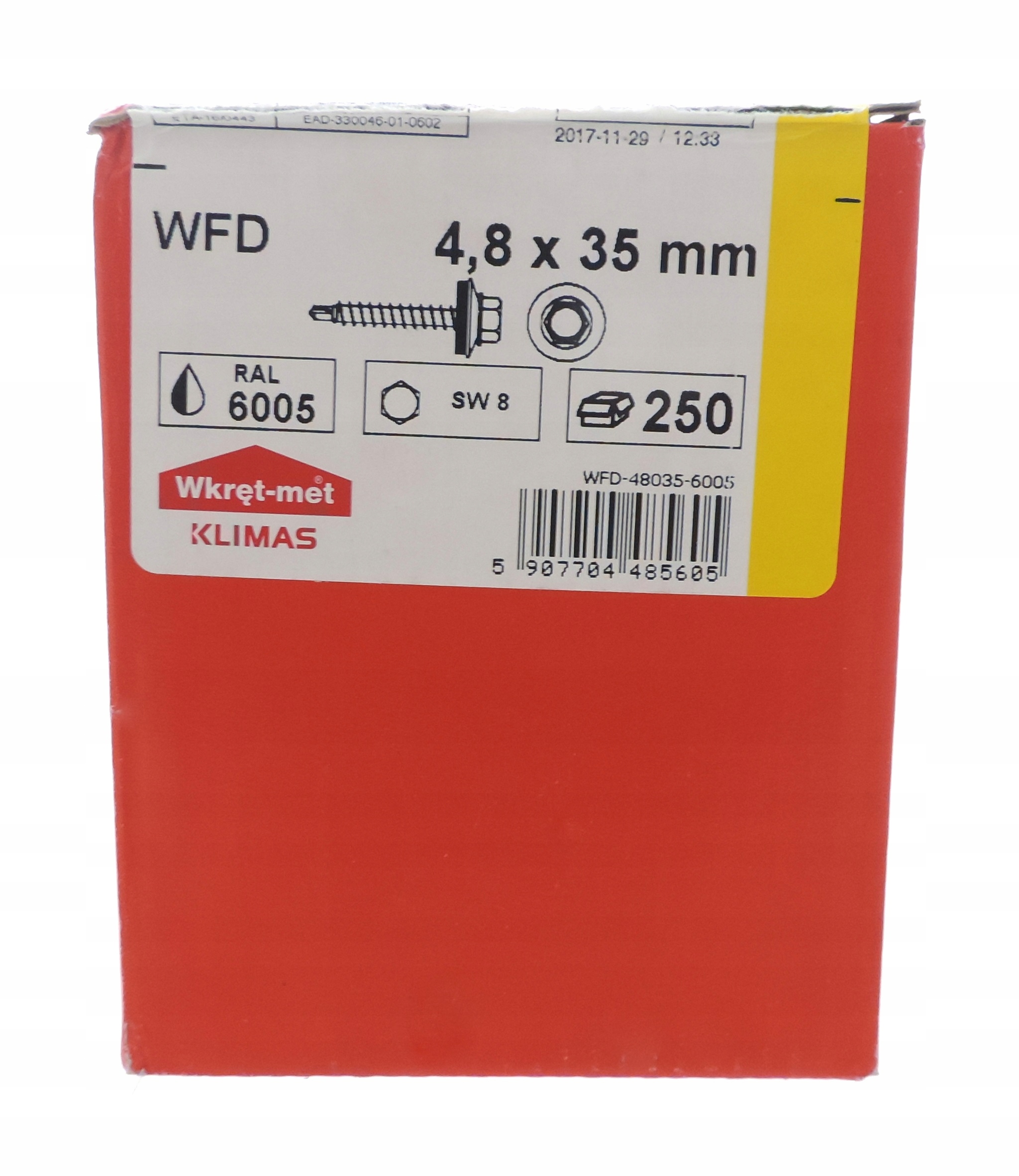 

Wkręty Farmery 4,8x35mm 250szt Ral 6005 Zielony