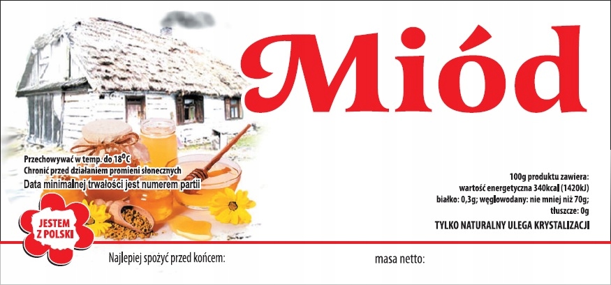 

Etykieta Pszczelarska Samoprzylepna NR.20 100szt