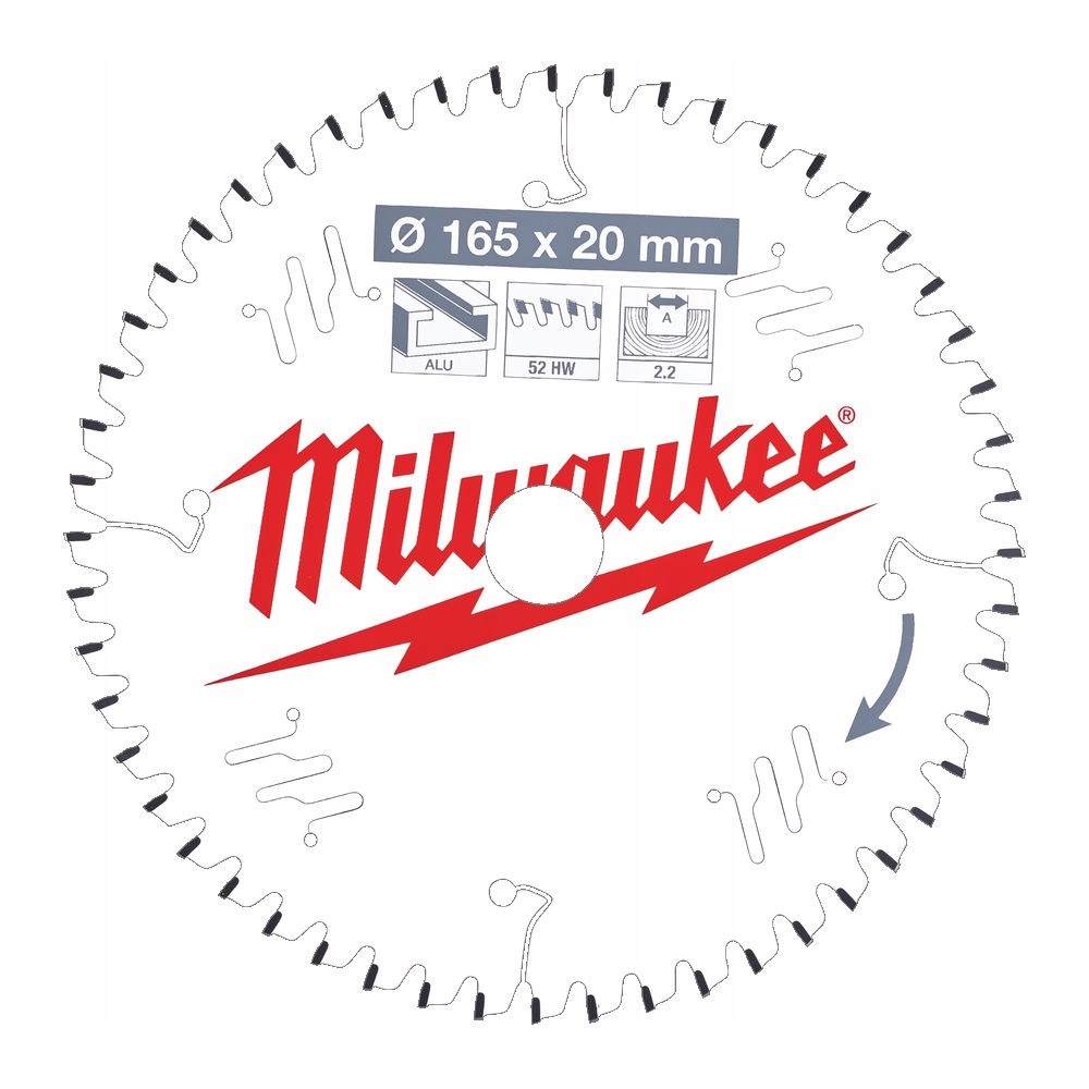 

Milwaukee Tarcza Widiowa Pila aluminium 165mm 20mm