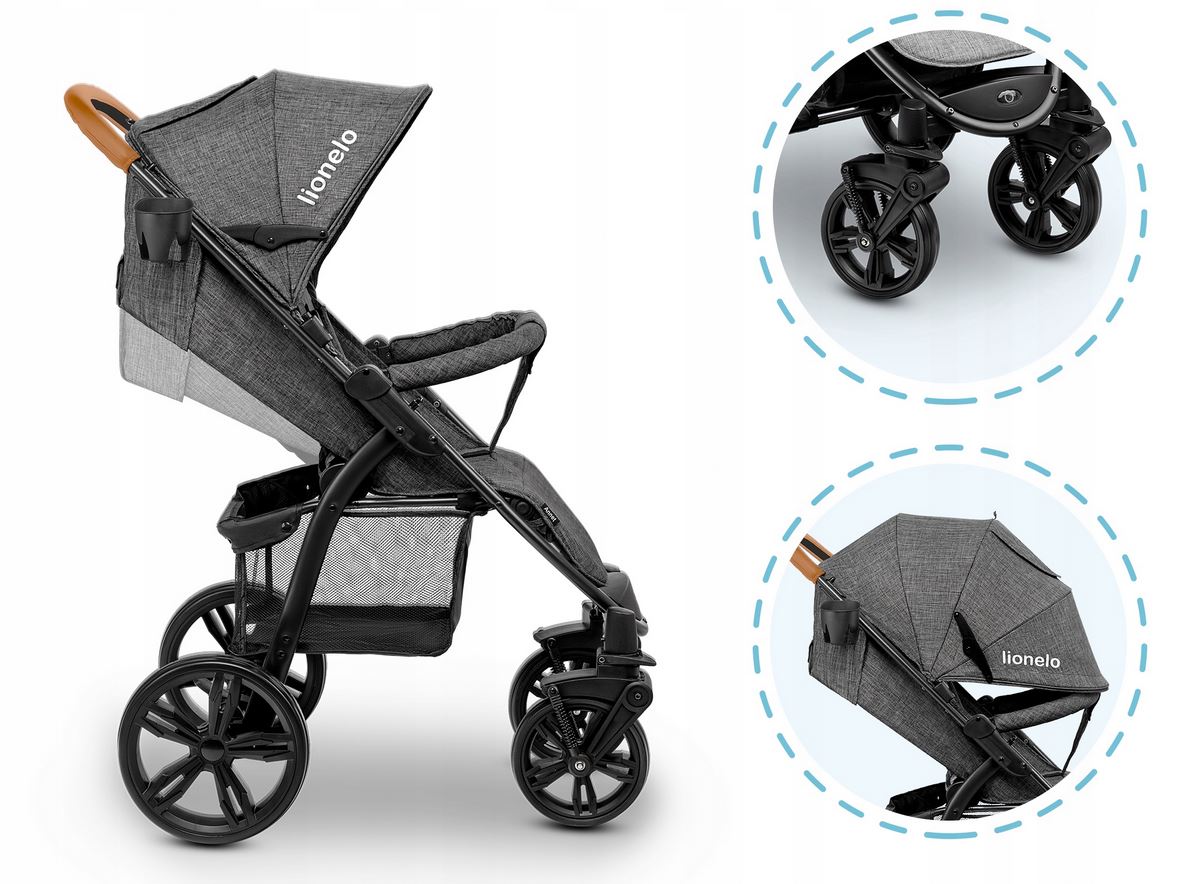 WÓZEK SPACEROWY LIONELO ANNET MOSKITIERA DUŻE KOŁA Kod producenta LIONELO ANNET