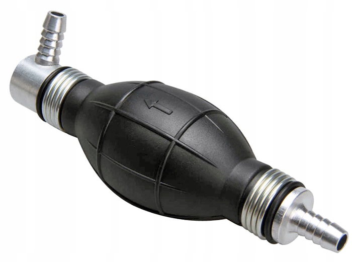 GRUSZKA RĘCZNA POMPKA PALIWA GUMOWA ZAWÓR 12MM KĄT