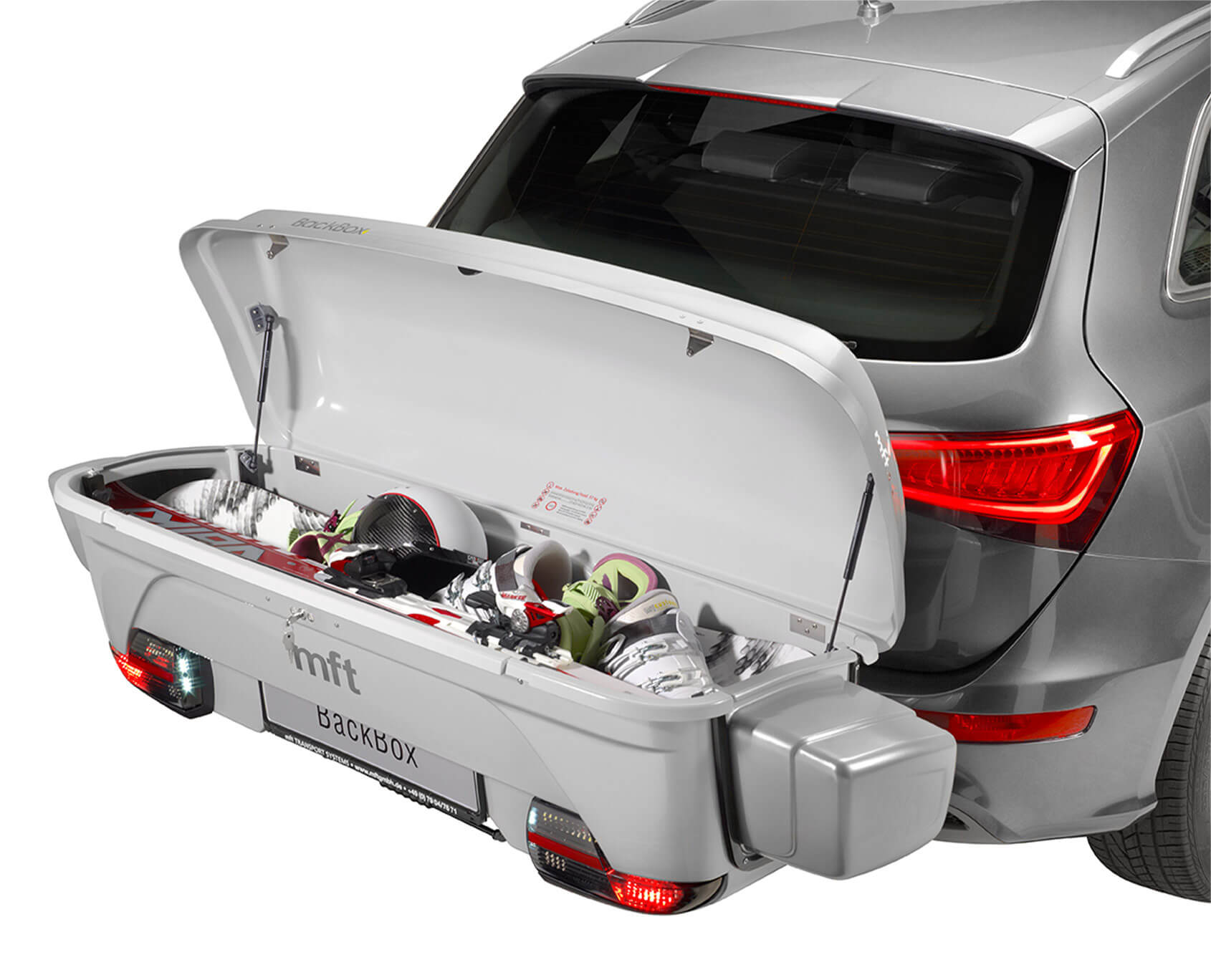 Zestaw BOX mft na narty na hak holowniczy Model BackBox