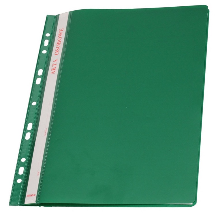 SKOROSZYT NA AKTA OSOBOWE WPINANY PCV ZIELONY