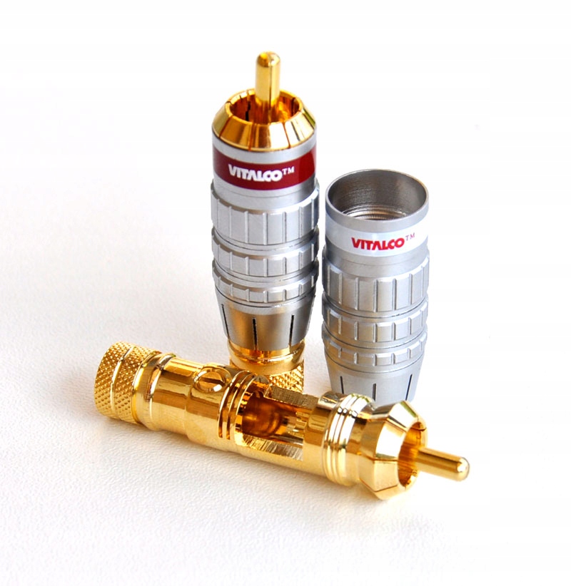 Złocony WTYK RCA CINCH RW340 Vitalco 2szt HI-FI HQ Montaż lutowany